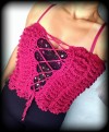 Corset en hilo de algodón con seda y lúrex a crochet